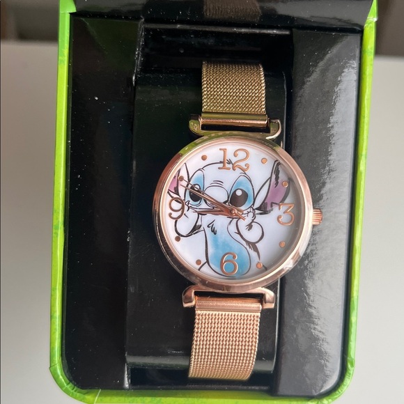 Disney Other - Disney LILO & Stitch NEW! Analog Quartz Wrist Watch Gold Accents, Kids Watch